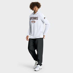 Cleveland Browns Sideline Pass Accuracy Dri-FIT Long Sleeve Hoodie T-Shirt White | Nike for Sale