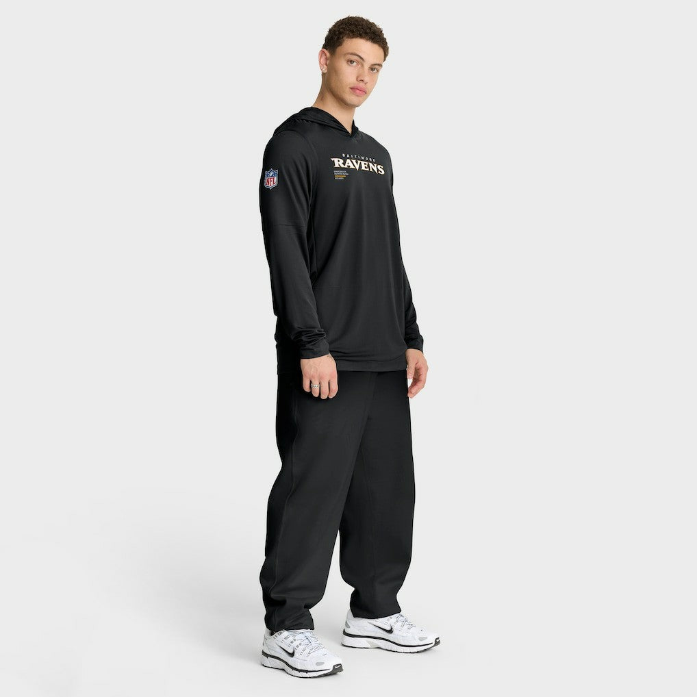 Baltimore Ravens Sideline Pure Fury Performance Long Sleeve Hoodie T-Shirt Black | Nike for Sale