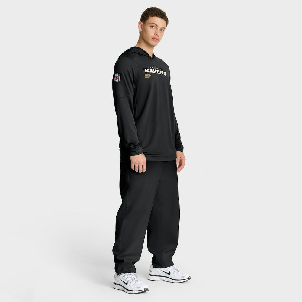 Baltimore Ravens Sideline Pure Fury Performance Long Sleeve Hoodie T-Shirt Black | Nike for Sale