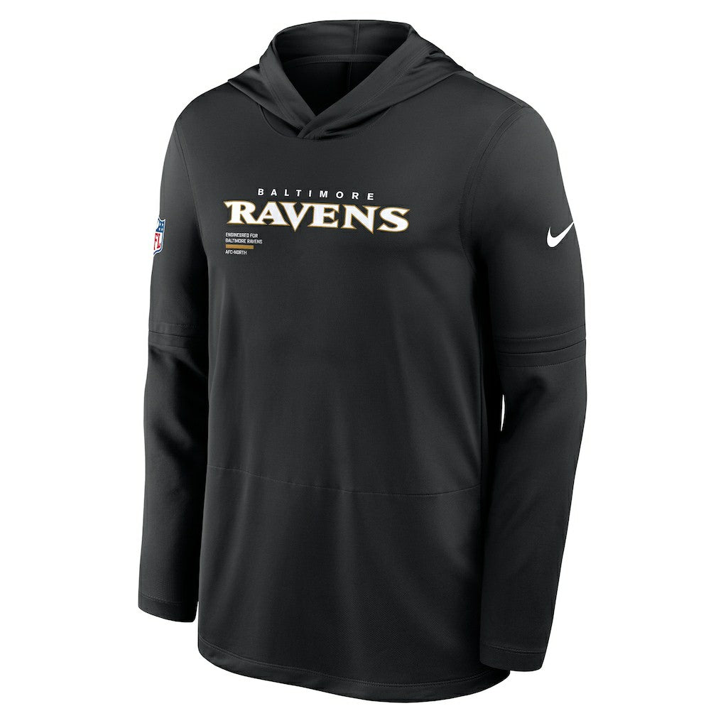 Baltimore Ravens Sideline Pure Fury Performance Long Sleeve Hoodie T-Shirt Black | Nike for Sale