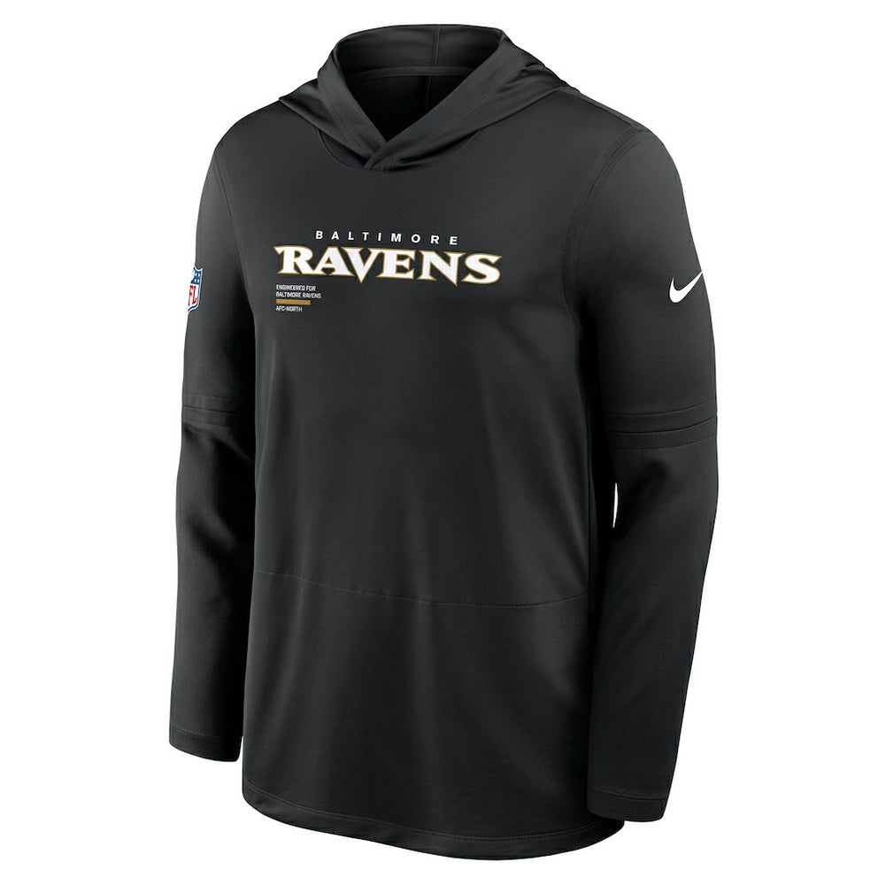Baltimore Ravens Sideline Pure Fury Performance Long Sleeve Hoodie T-Shirt Black | Nike for Sale
