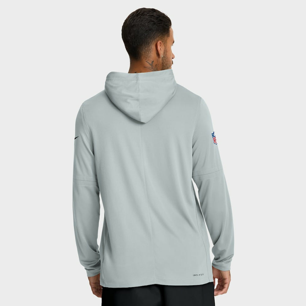 Las Vegas Raiders Sideline Pure Fury Performance Long Sleeve Hoodie T-Shirt Silver | Nike for Sale