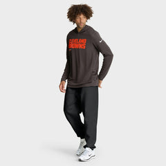 Cleveland Browns Sideline Pure Fury Performance Long Sleeve Hoodie T-Shirt Brown | Nike for Sale