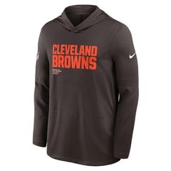 Cleveland Browns Sideline Pure Fury Performance Long Sleeve Hoodie T-Shirt Brown | Nike for Sale