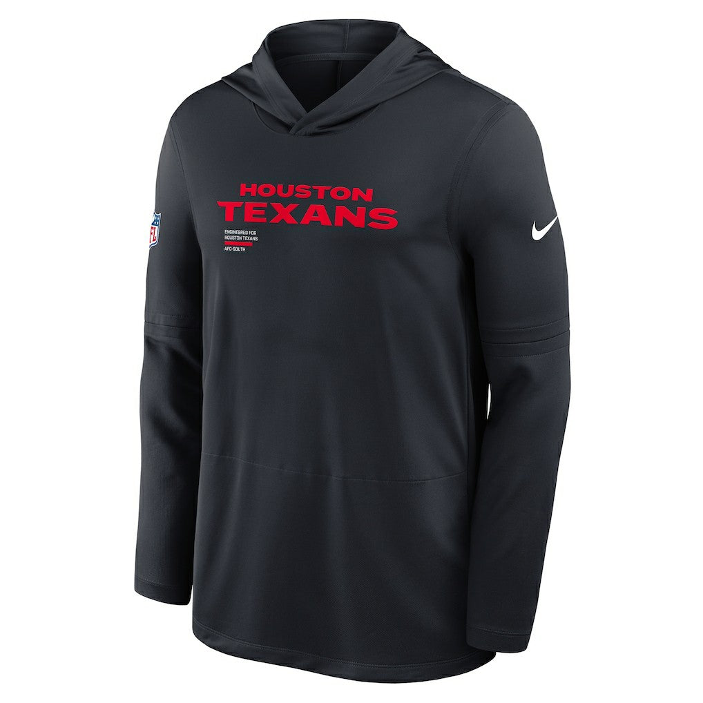 Houston Texans Sideline Pure Fury Performance Long Sleeve Hoodie T-Shirt Navy | Nike for Sale