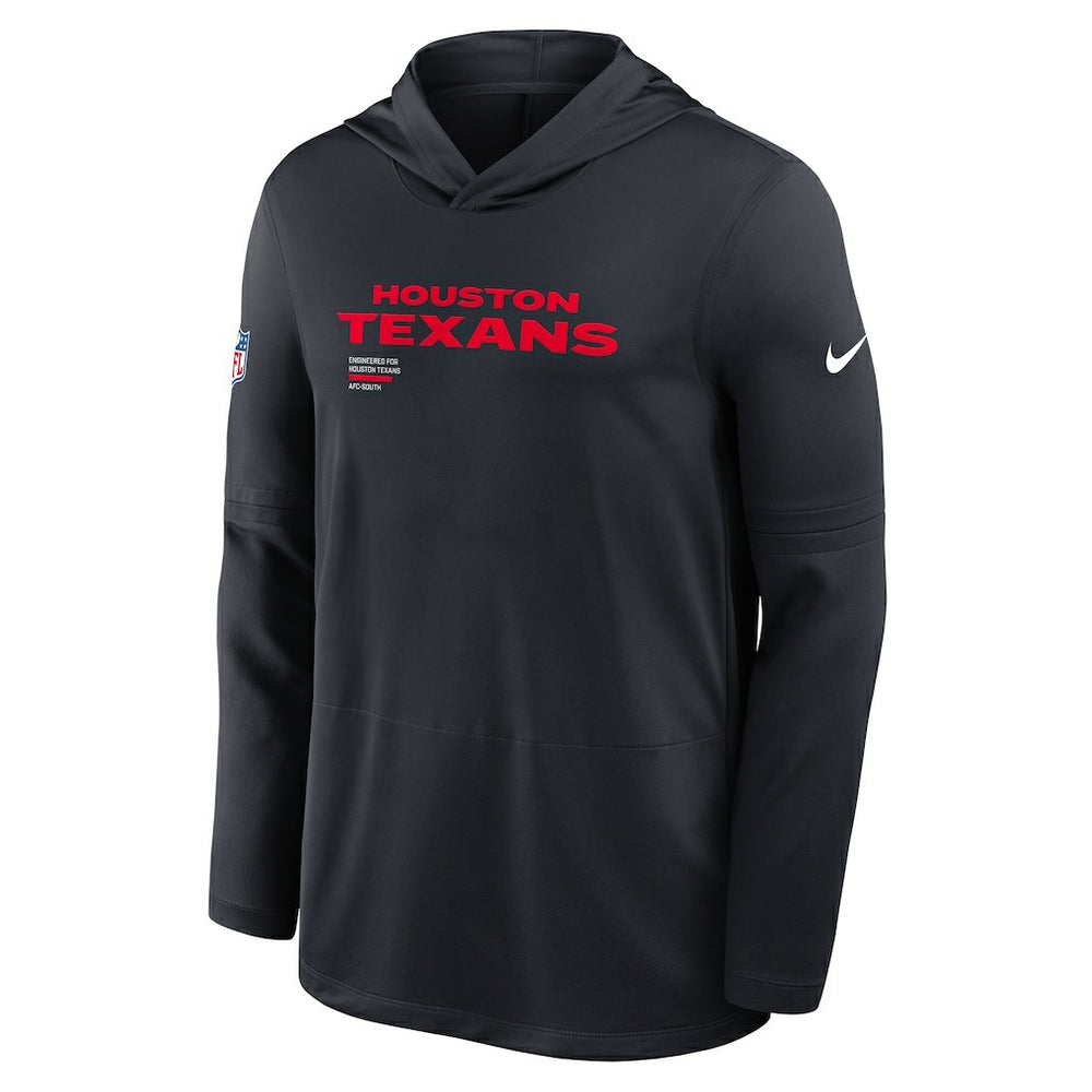 Houston Texans Sideline Pure Fury Performance Long Sleeve Hoodie T-Shirt Navy | Nike for Sale