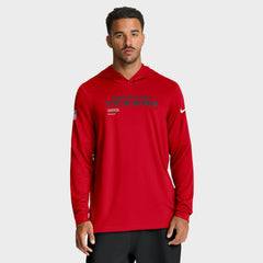 Houston Texans Sideline Pure Fury Performance Long Sleeve Hoodie T-Shirt Red | Nike for Sale