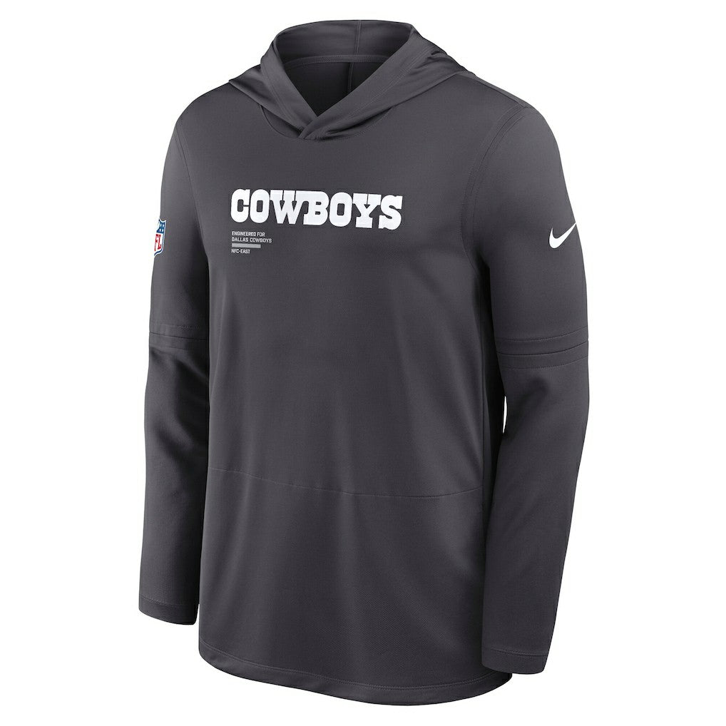 Dallas Cowboys Sideline Pure Fury Performance Long Sleeve Hoodie T-Shirt Anthracite | Nike for Sale