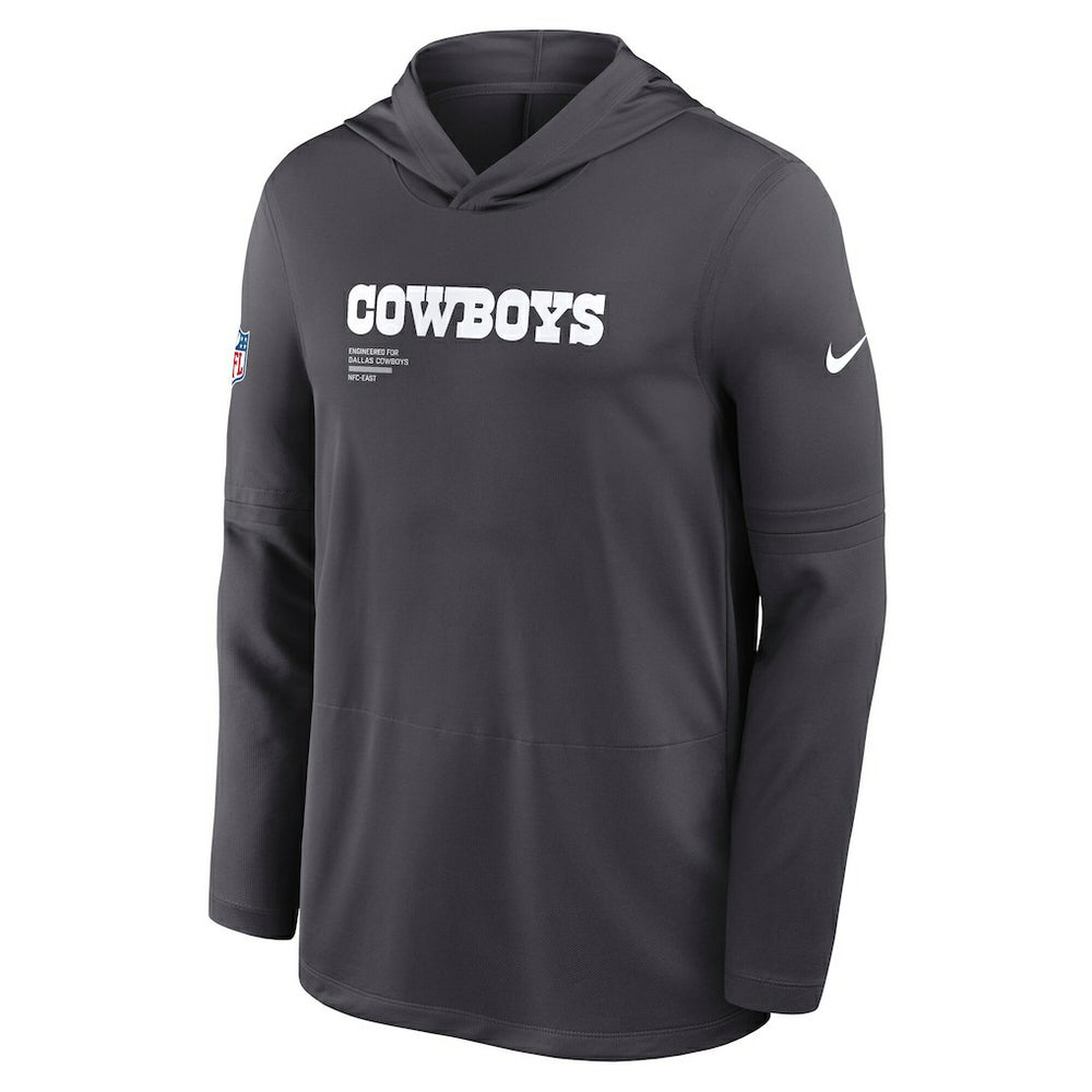 Dallas Cowboys Sideline Pure Fury Performance Long Sleeve Hoodie T-Shirt Anthracite | Nike for Sale