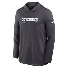 Dallas Cowboys Sideline Pure Fury Performance Long Sleeve Hoodie T-Shirt Anthracite | Nike for Sale