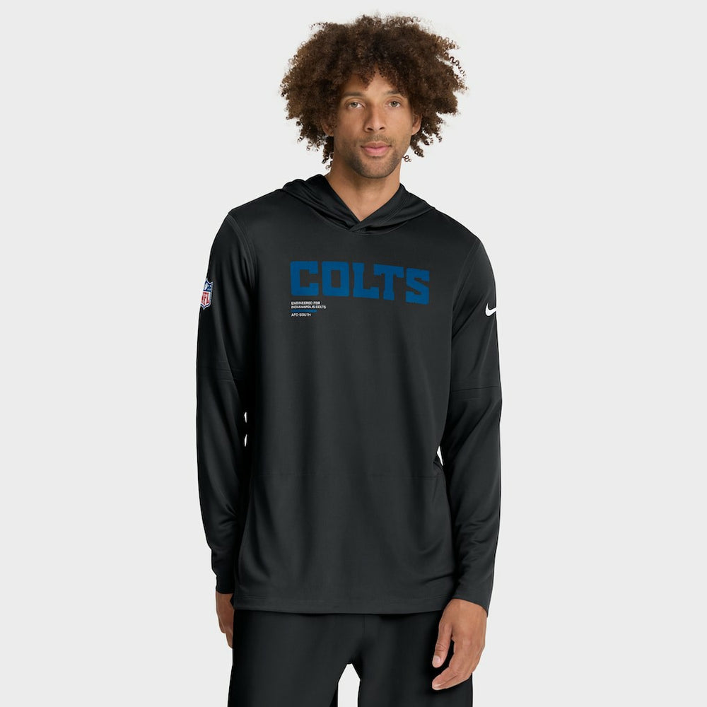 Indianapolis Colts Sideline Pure Fury Performance Long Sleeve Hoodie T-Shirt Black | Nike for Sale