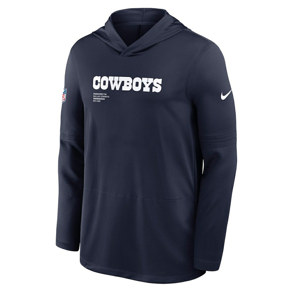 Dallas Cowboys Sideline Pure Fury Performance Long Sleeve Hoodie T-Shirt Navy | Nike for Sale
