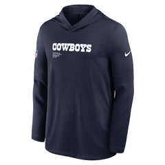 Dallas Cowboys Sideline Pure Fury Performance Long Sleeve Hoodie T-Shirt Navy | Nike for Sale
