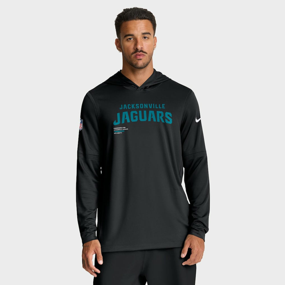 Jacksonville Jaguars Sideline Pure Fury Performance Long Sleeve Hoodie T-Shirt Black | Nike for Sale
