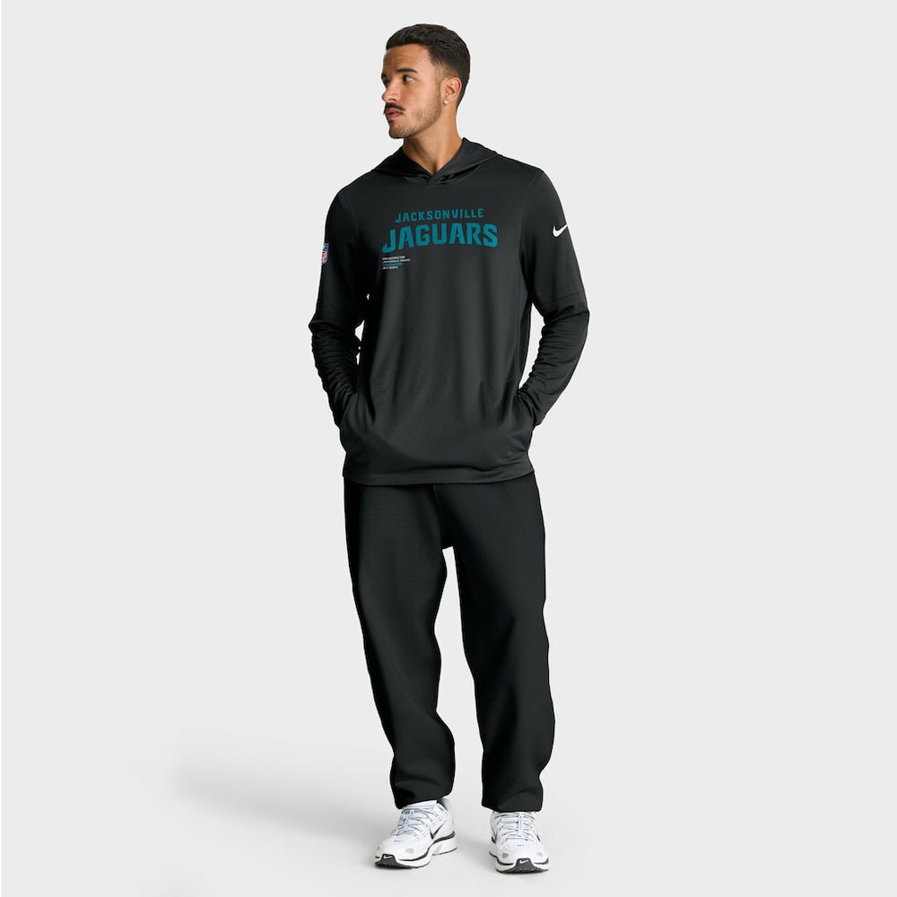 Jacksonville Jaguars Sideline Pure Fury Performance Long Sleeve Hoodie T-Shirt Black | Nike for Sale