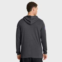 Green Bay Packers Sideline Pure Fury Performance Long Sleeve Hoodie T-Shirt Anthracite | Nike for Sale