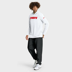 Kansas City Chiefs Sideline Pure Fury Performance Long Sleeve Hoodie T-Shirt White | Nike for Sale