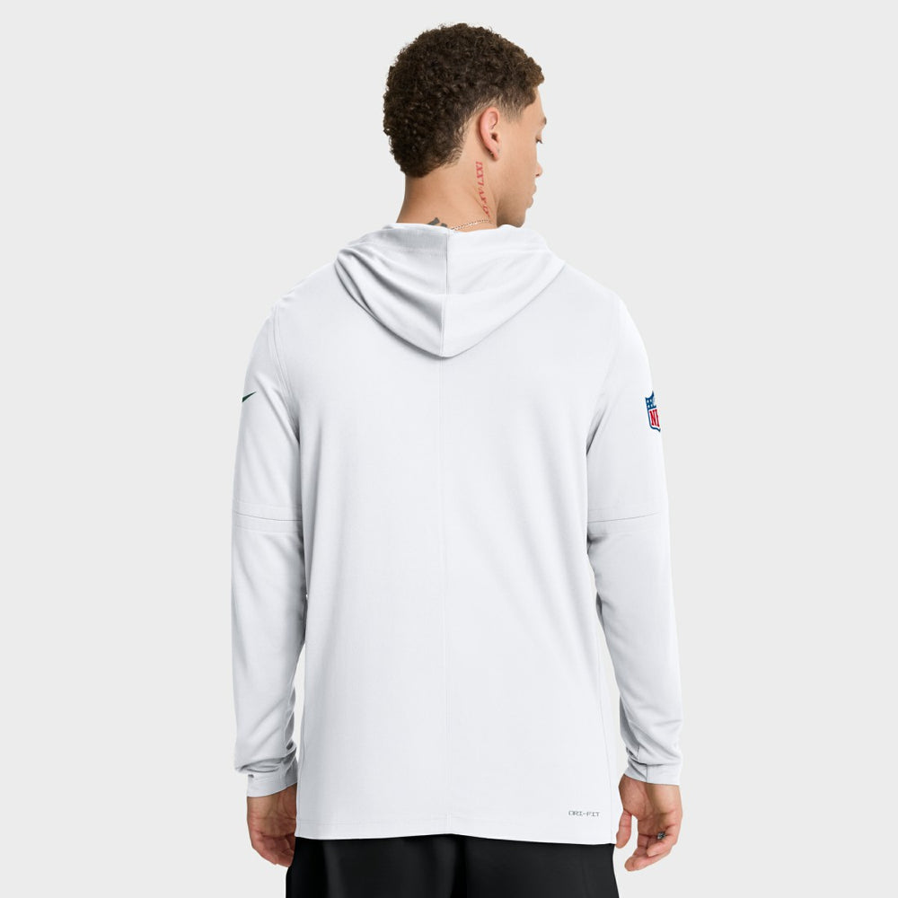 Green Bay Packers Sideline Pure Fury Performance Long Sleeve Hoodie T-Shirt White | Nike for Sale