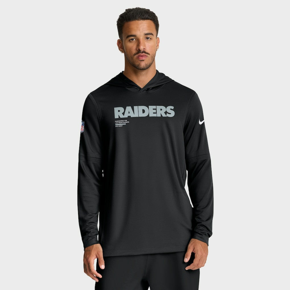Las Vegas Raiders Sideline Pure Fury Performance Long Sleeve Hoodie T-Shirt Black | Nike for Sale