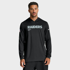 Las Vegas Raiders Sideline Pure Fury Performance Long Sleeve Hoodie T-Shirt Black | Nike for Sale