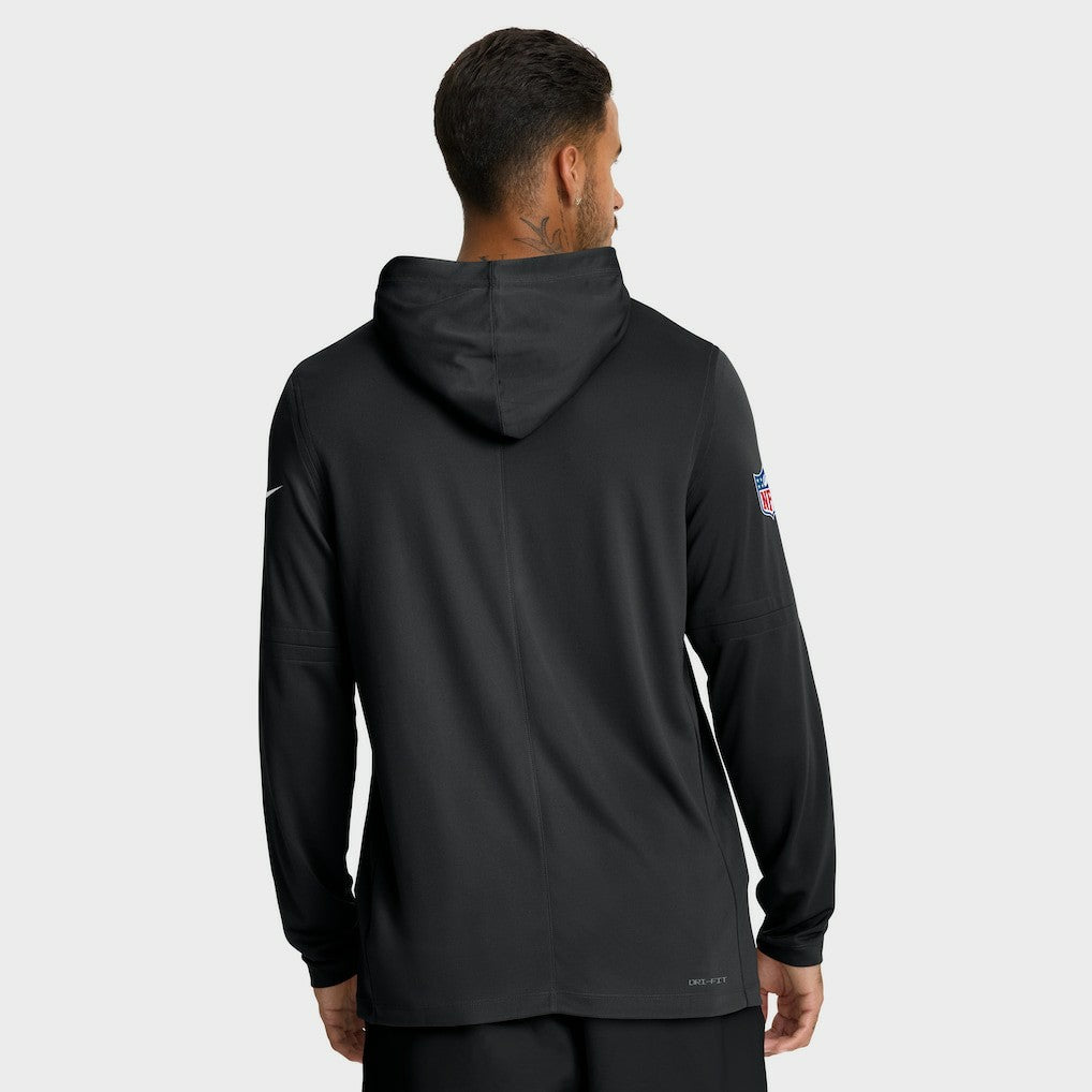 Las Vegas Raiders Sideline Pure Fury Performance Long Sleeve Hoodie T-Shirt Black | Nike for Sale