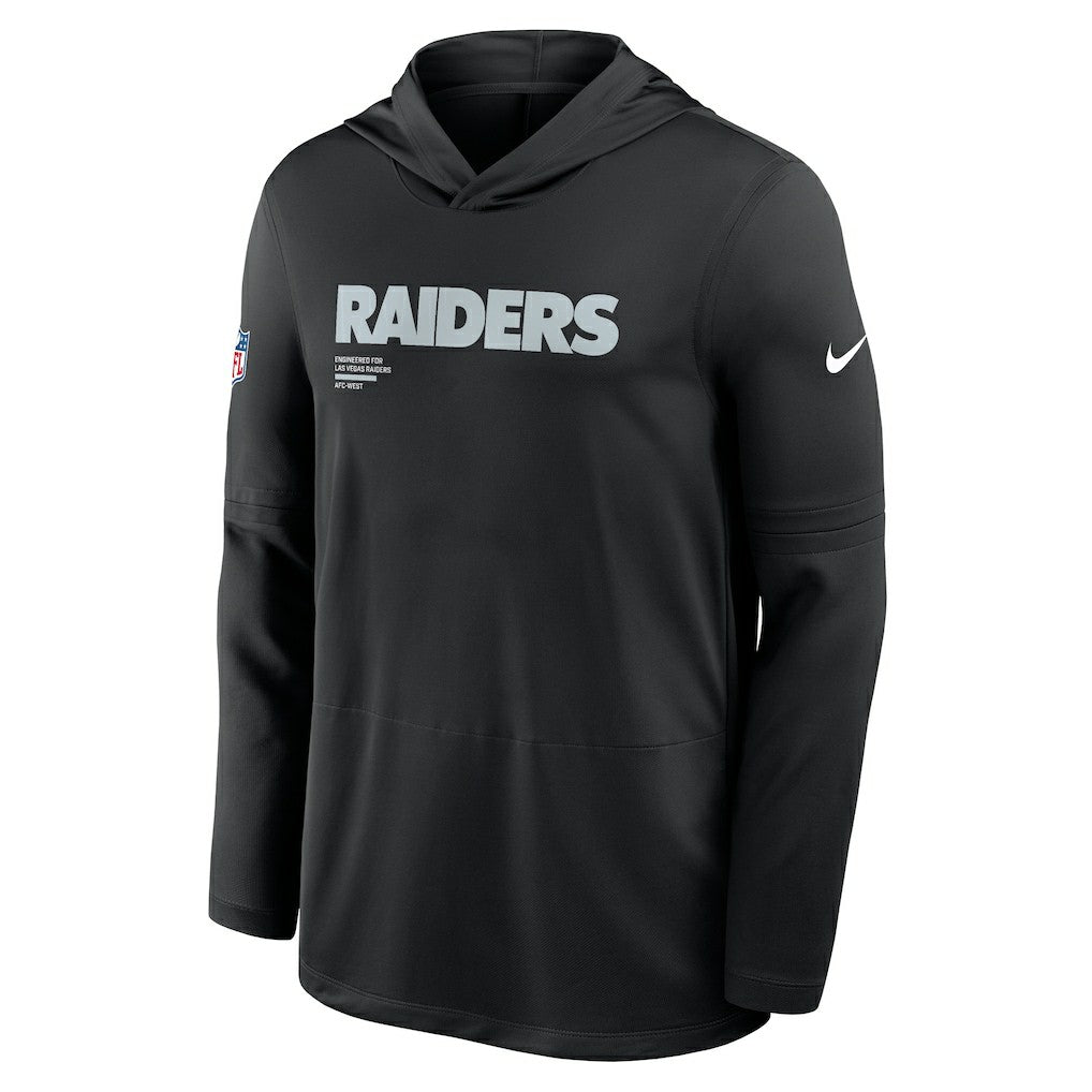 Las Vegas Raiders Sideline Pure Fury Performance Long Sleeve Hoodie T-Shirt Black | Nike for Sale
