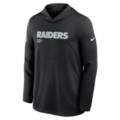 Las Vegas Raiders Sideline Pure Fury Performance Long Sleeve Hoodie T-Shirt Black | Nike for Sale