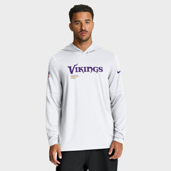 Minnesota Vikings Sideline Pure Fury Performance Long Sleeve Hoodie T-Shirt White | Nike for Sale