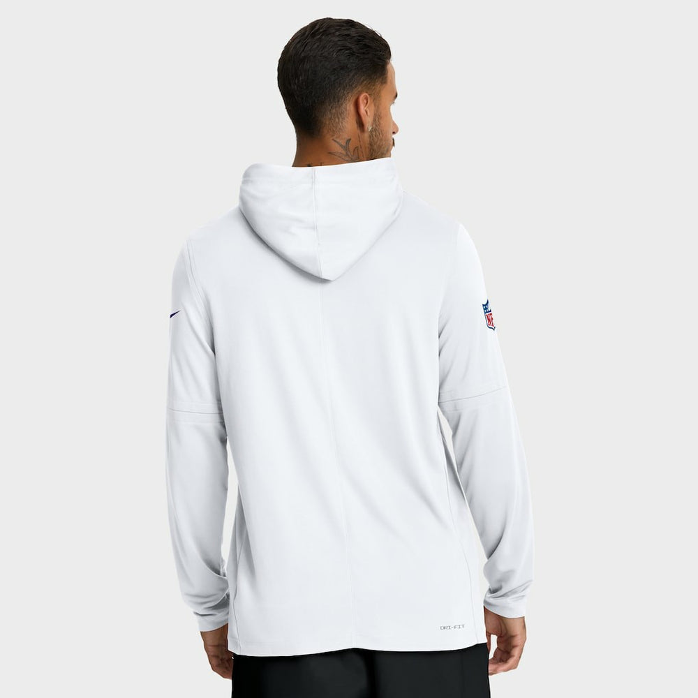 Minnesota Vikings Sideline Pure Fury Performance Long Sleeve Hoodie T-Shirt White | Nike for Sale