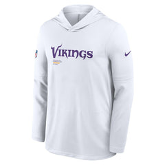 Minnesota Vikings Sideline Pure Fury Performance Long Sleeve Hoodie T-Shirt White | Nike for Sale