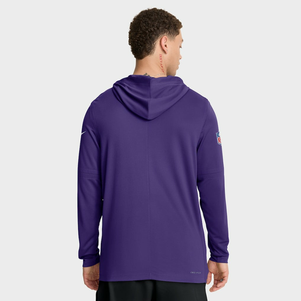 Minnesota Vikings Sideline Pure Fury Performance Long Sleeve Hoodie T-Shirt Purple | Nike for Sale