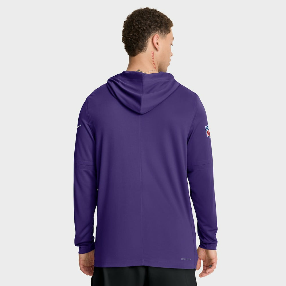 Minnesota Vikings Sideline Pure Fury Performance Long Sleeve Hoodie T-Shirt Purple | Nike for Sale