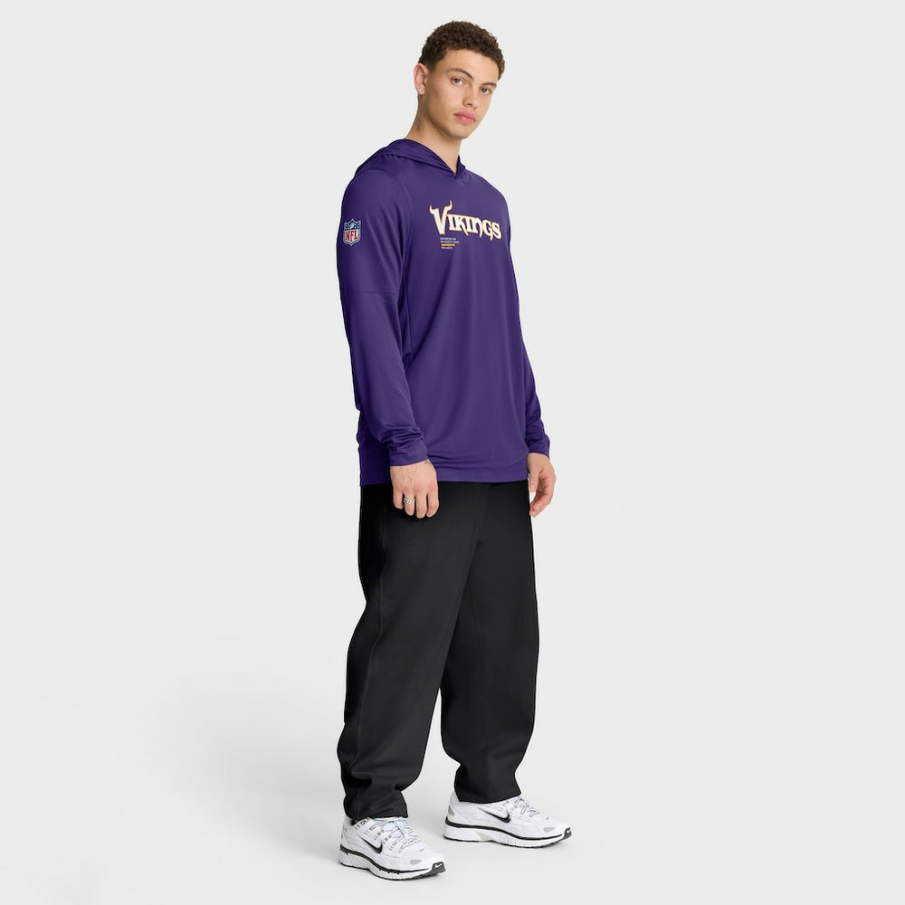 Minnesota Vikings Sideline Pure Fury Performance Long Sleeve Hoodie T-Shirt Purple | Nike for Sale