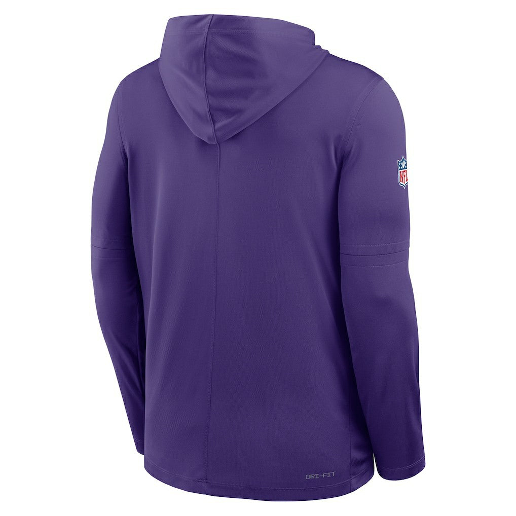 Minnesota Vikings Sideline Pure Fury Performance Long Sleeve Hoodie T-Shirt Purple | Nike for Sale
