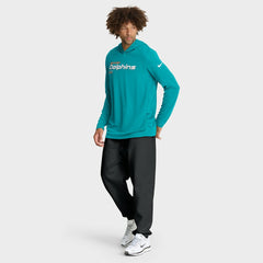 Miami Dolphins Sideline Pure Fury Performance Long Sleeve Hoodie T-Shirt Aqua | Nike for Sale