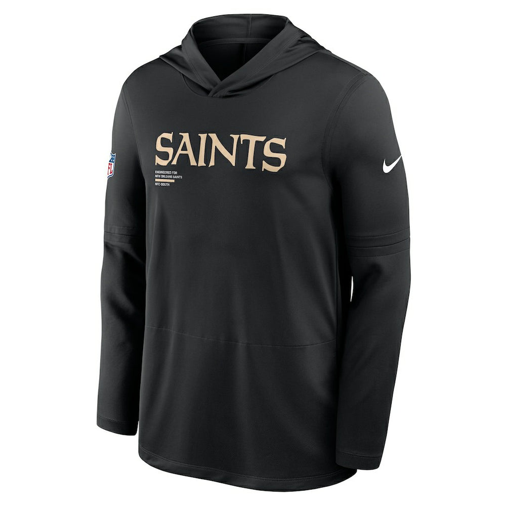 New Orleans Saints Sideline Pure Fury Performance Long Sleeve Hoodie T-Shirt Black | Nike for Sale