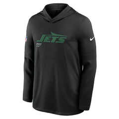 New York Jets Sideline Pure Fury Performance Long Sleeve Hoodie T-Shirt Black | Nike for Sale