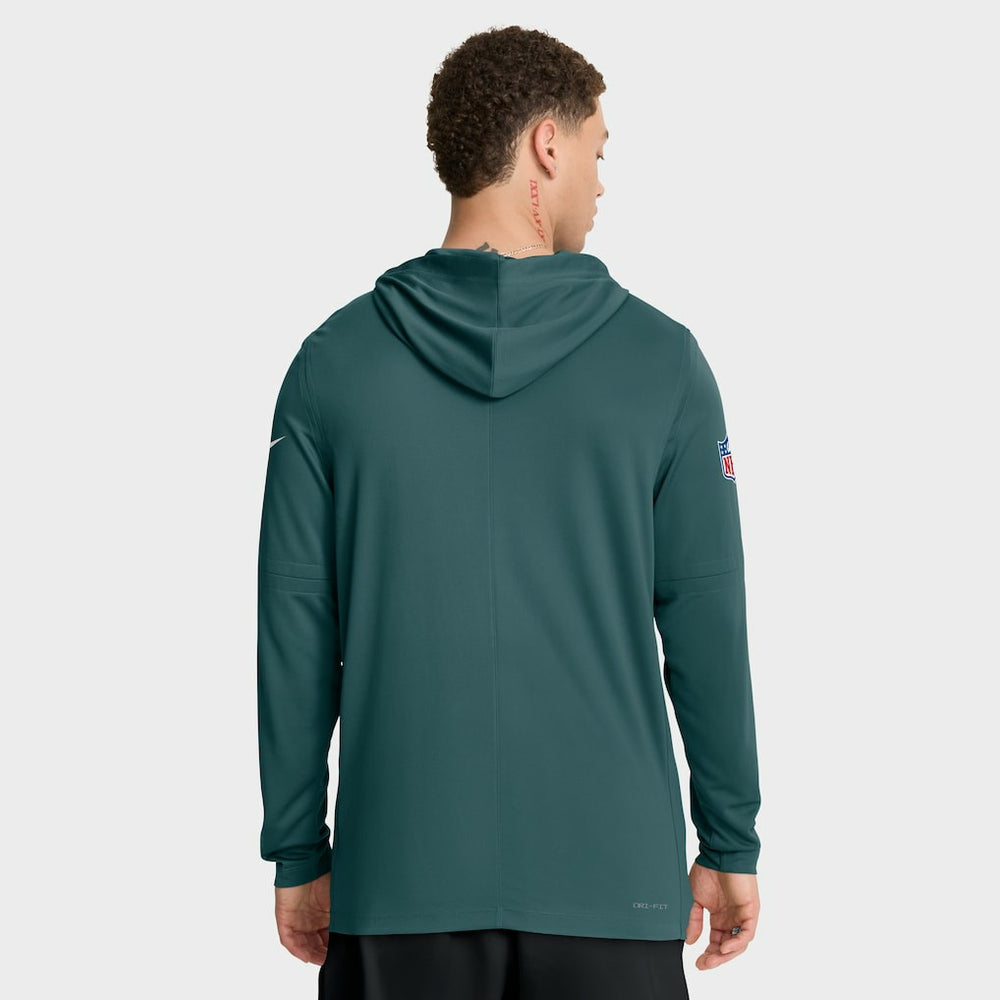 Philadelphia Eagles Sideline Pure Fury Performance Long Sleeve Hoodie T-Shirt Green | Nike for Sale