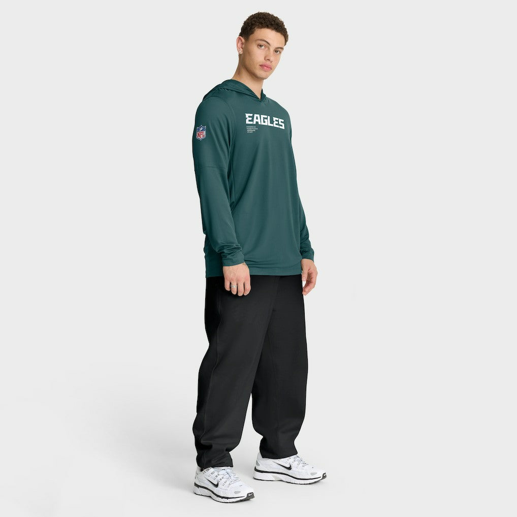 Philadelphia Eagles Sideline Pure Fury Performance Long Sleeve Hoodie T-Shirt Green | Nike for Sale