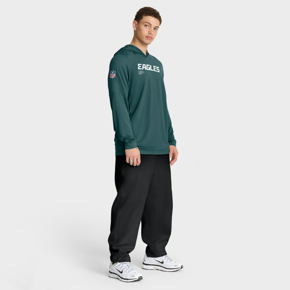 Philadelphia Eagles Sideline Pure Fury Performance Long Sleeve Hoodie T-Shirt Green | Nike for Sale