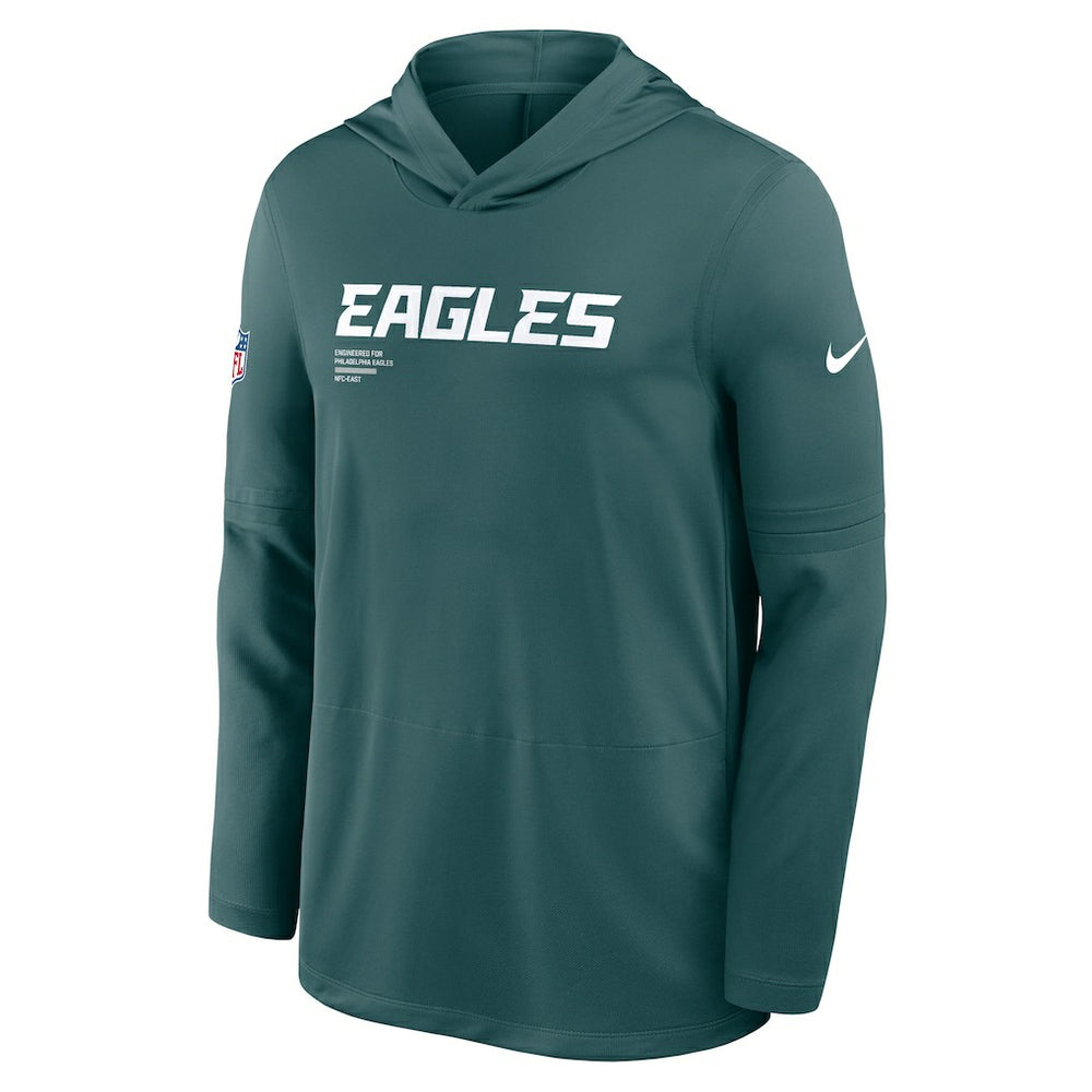 Philadelphia Eagles Sideline Pure Fury Performance Long Sleeve Hoodie T-Shirt Green | Nike for Sale