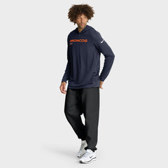 Denver Broncos Sideline Pure Fury Performance Long Sleeve Hoodie T-Shirt Navy | Nike for Sale