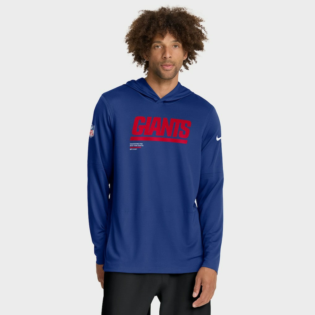New York Giants Sideline Pure Fury Performance Long Sleeve Hoodie T-Shirt Royal | Nike for Sale