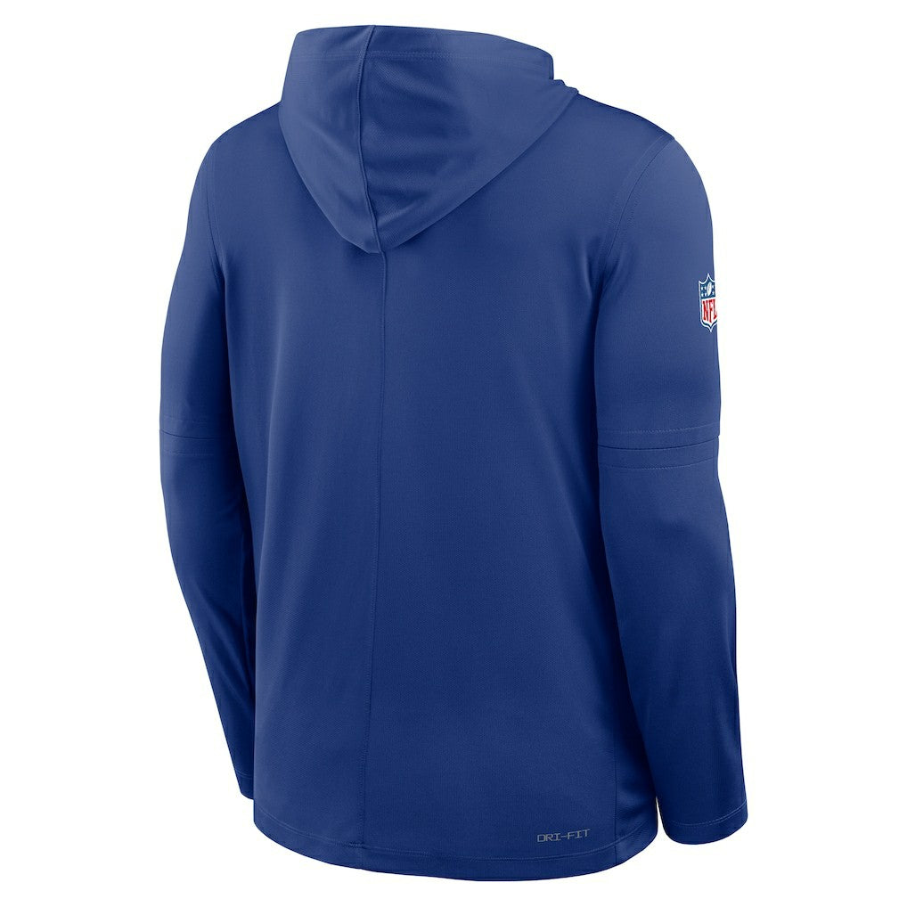 New York Giants Sideline Pure Fury Performance Long Sleeve Hoodie T-Shirt Royal | Nike for Sale
