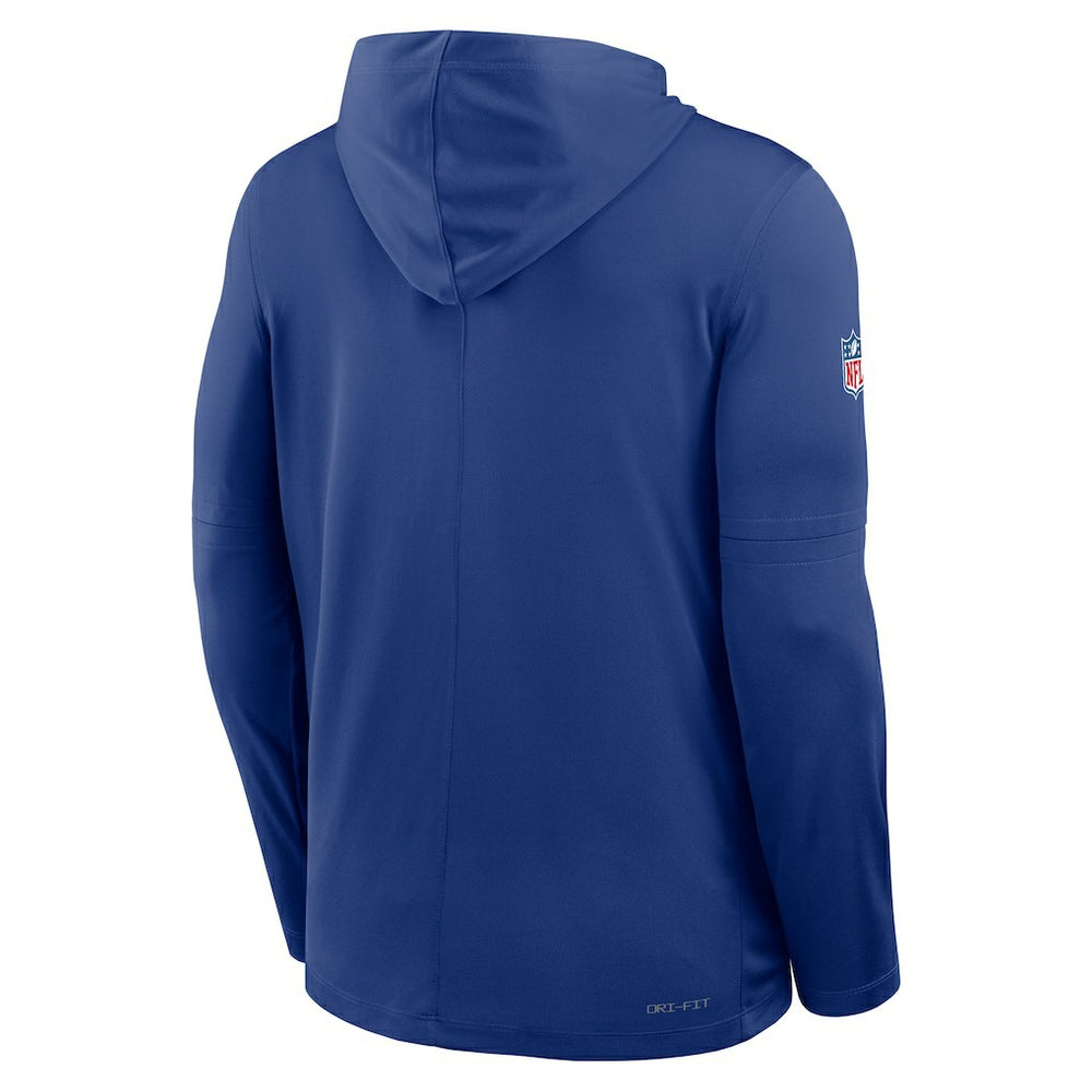 New York Giants Sideline Pure Fury Performance Long Sleeve Hoodie T-Shirt Royal | Nike for Sale