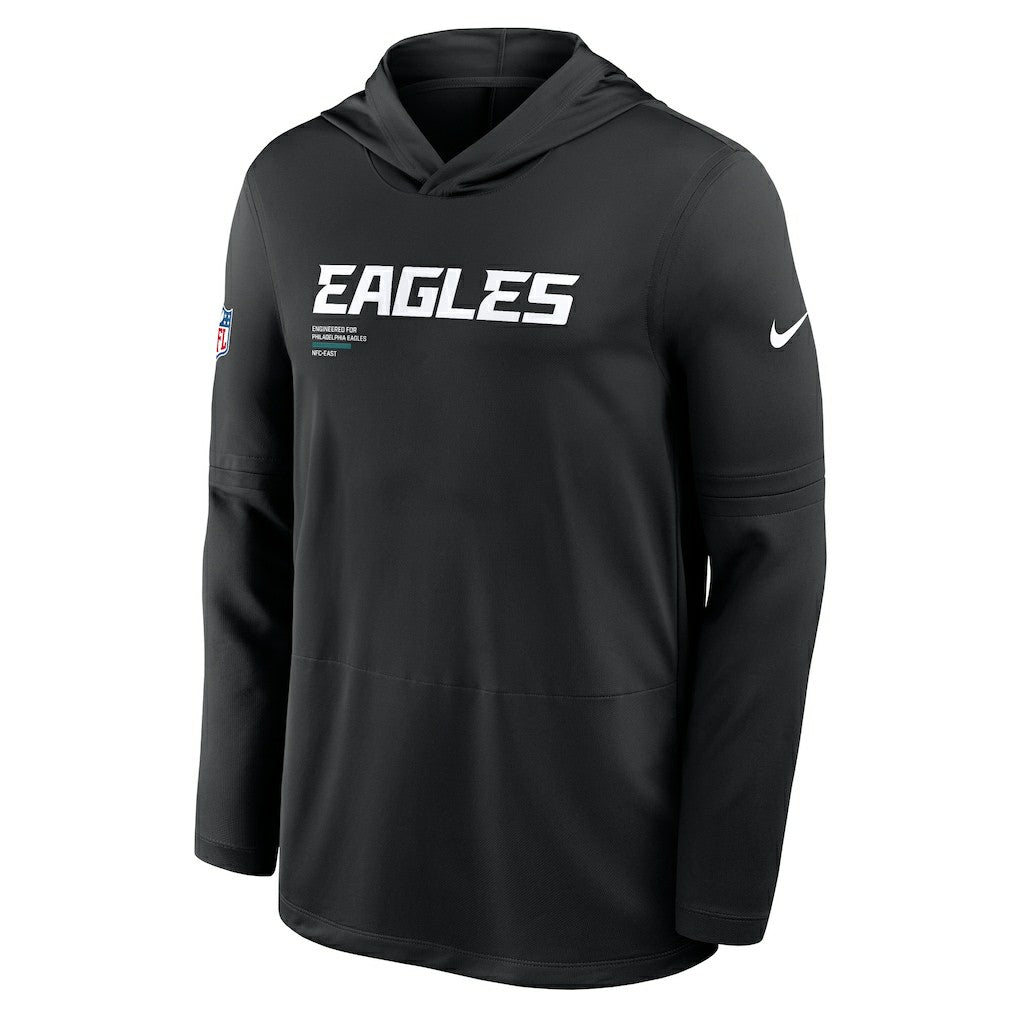 Philadelphia Eagles Sideline Pure Fury Performance Long Sleeve Hoodie T-Shirt Black | Nike for Sale