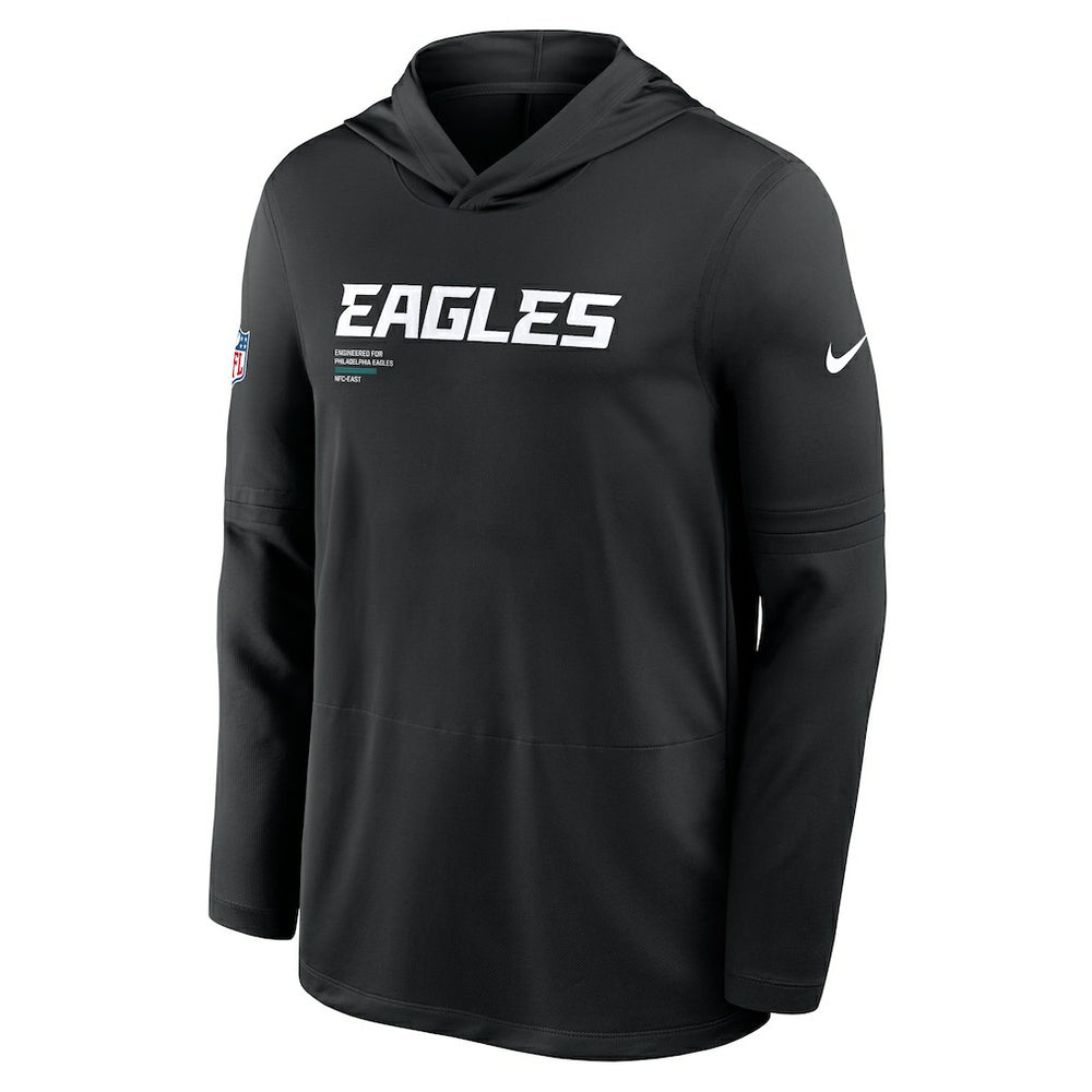 Philadelphia Eagles Sideline Pure Fury Performance Long Sleeve Hoodie T-Shirt Black | Nike for Sale