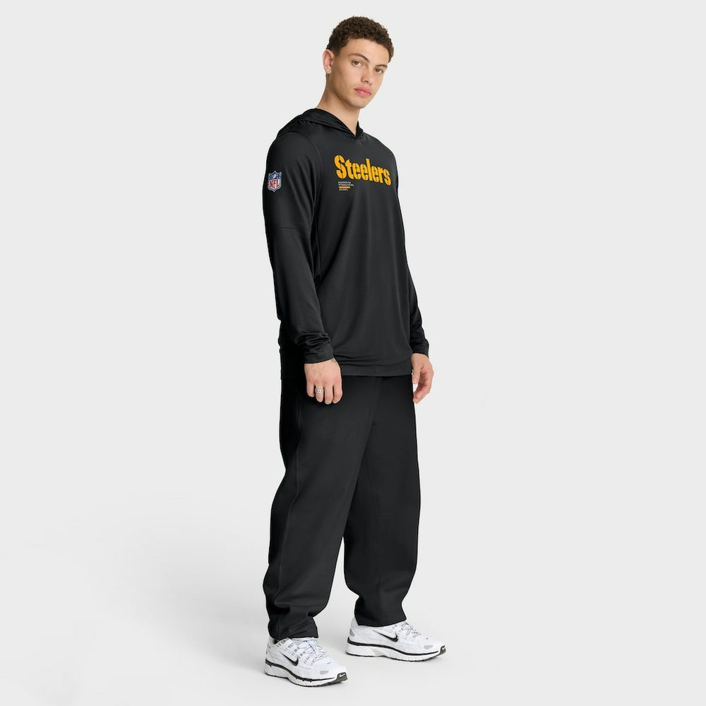 Pittsburgh Steelers Sideline Pure Fury Performance Long Sleeve Hoodie T-Shirt Black | Nike for Sale