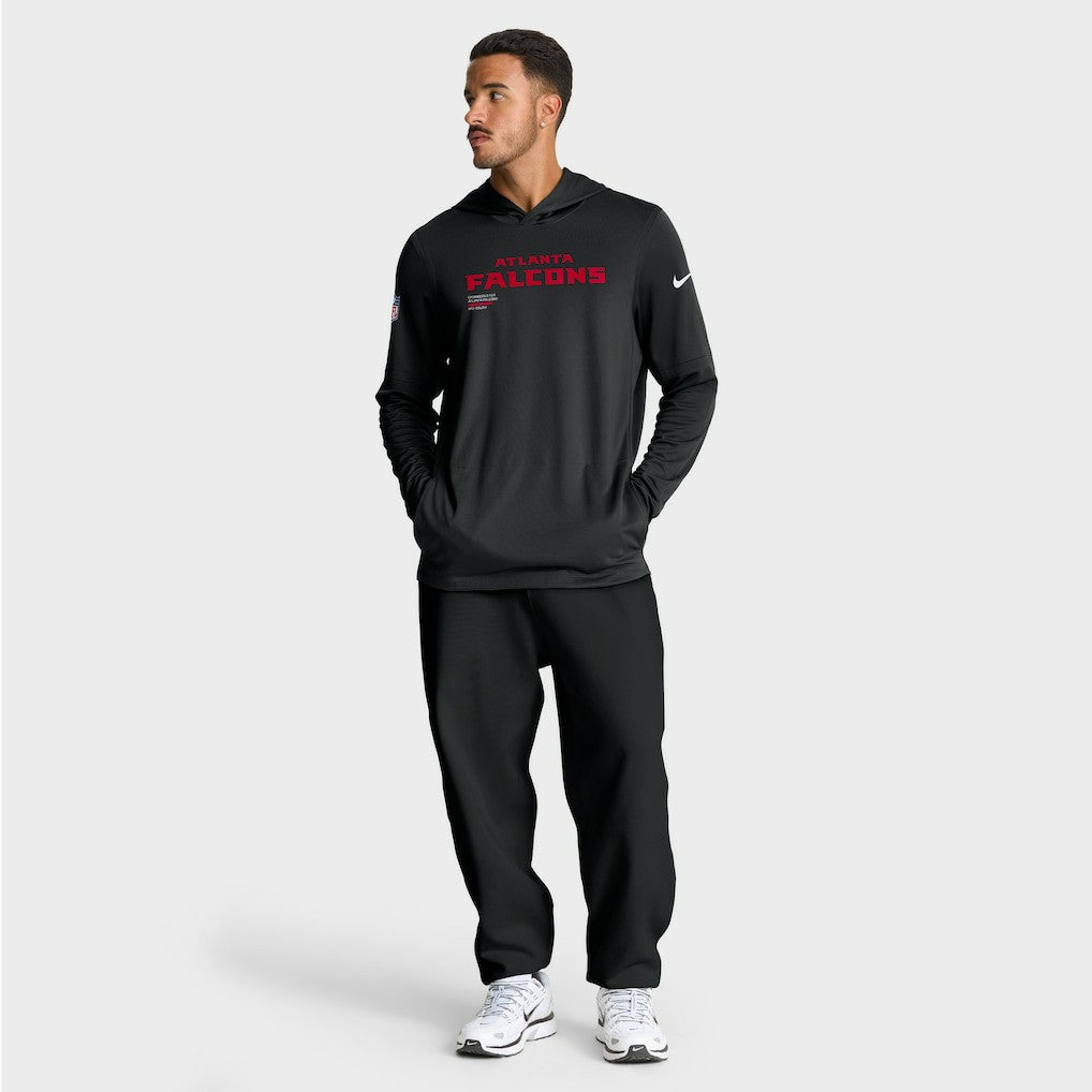 Atlanta Falcons Sideline Pure Fury Performance Long Sleeve Hoodie T-Shirt Black | Nike for Sale