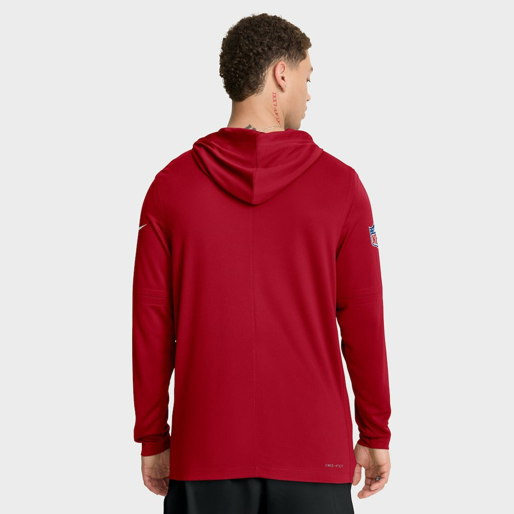 San Francisco 49ers Sideline Pure Fury Performance Long Sleeve Hoodie T-Shirt Scarlet | Nike for Sale